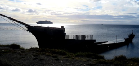 A Punta Arenas Broken boat QM2 background